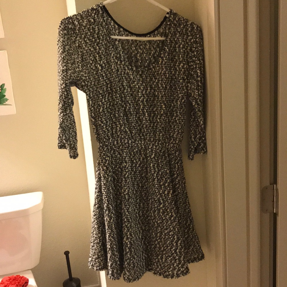 Black and white knit dress
